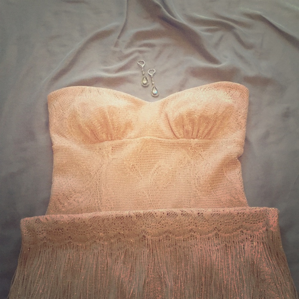 SOLD Strapless flapper-style lace dress